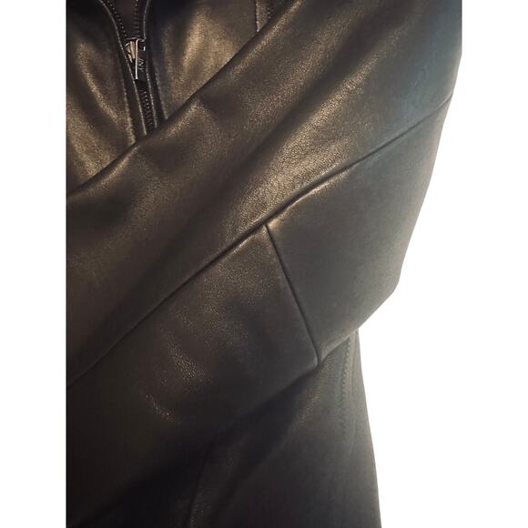 Tailored Black Genuine Leather Jacket, Jones New York, SZ L 12/14 - Picture 12 of 16